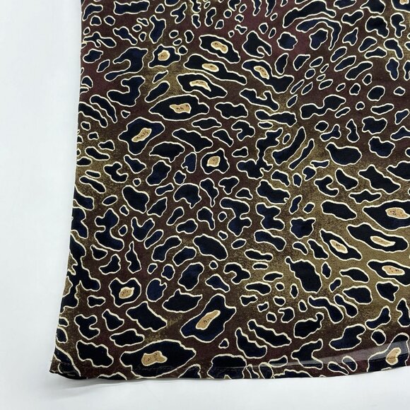 Tory Burch Tanya Women's Size 2 Brown Silk Abstract Leopard Sleeveless Blouse - Picture 4 of 13